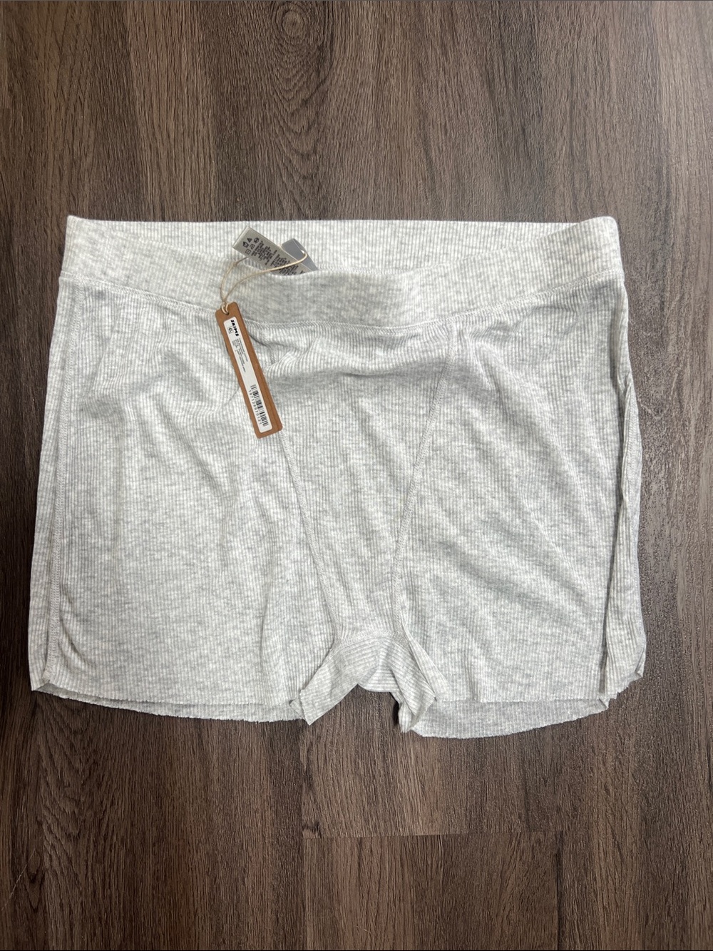 NWT Skims Gray Thredbare Cotton Rib Boy Shorts